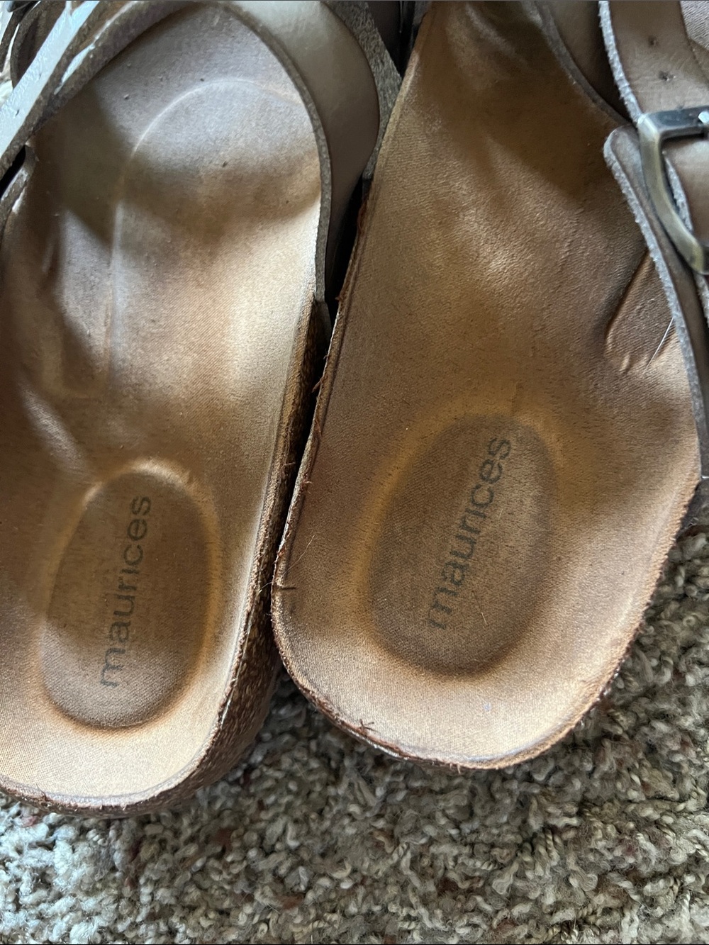Maurices Braided Double-Buckle Slide Sandals in Taupe Brown - Picture 2 of 3